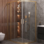 Душевой уголок Cezares Molveno 90x120 RH-2-120/90-C-BORO-IV стекло прозрачное/профиль золото брашированное