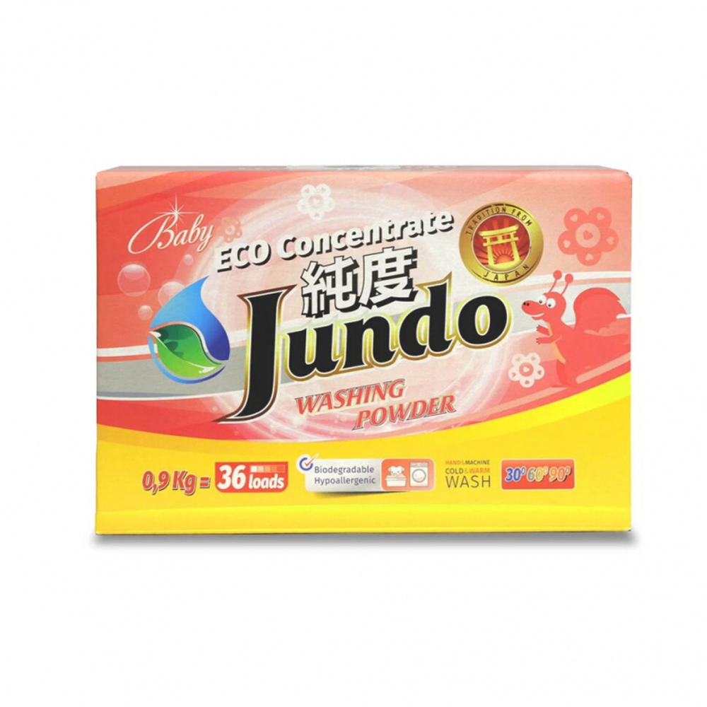 JUNDO 0,9кг Стир/пор «Baby» для Детского белья Концентрированный Экологичный (36стирок)*8