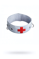 Ошейник белый из натуральной кожи с велюровой подкладой (Цвет: белый)