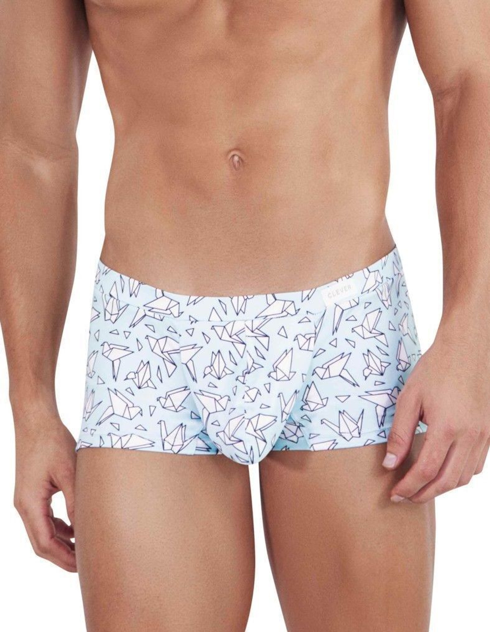 Мужские трусы-хипсы с принтом в виде бумажных голубей Figure Trunks (Размер: XL) (Цвет: голубой)