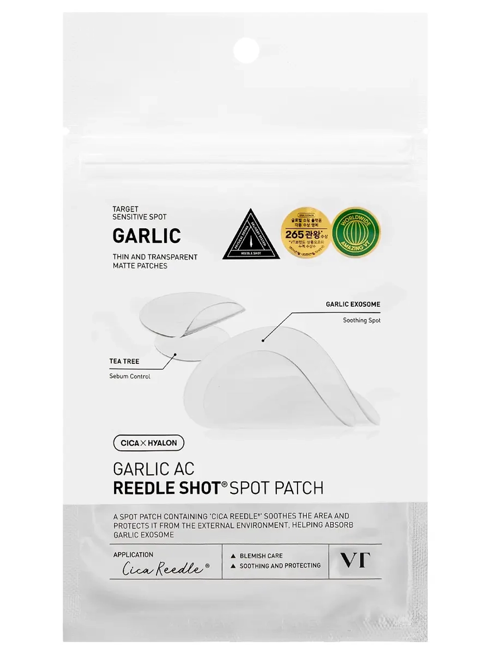 VT Cosmetics Патчи против акне с экзосомами чеснока и микроиглами Garlic AC Reedle Shot Spot Patch 48 шт