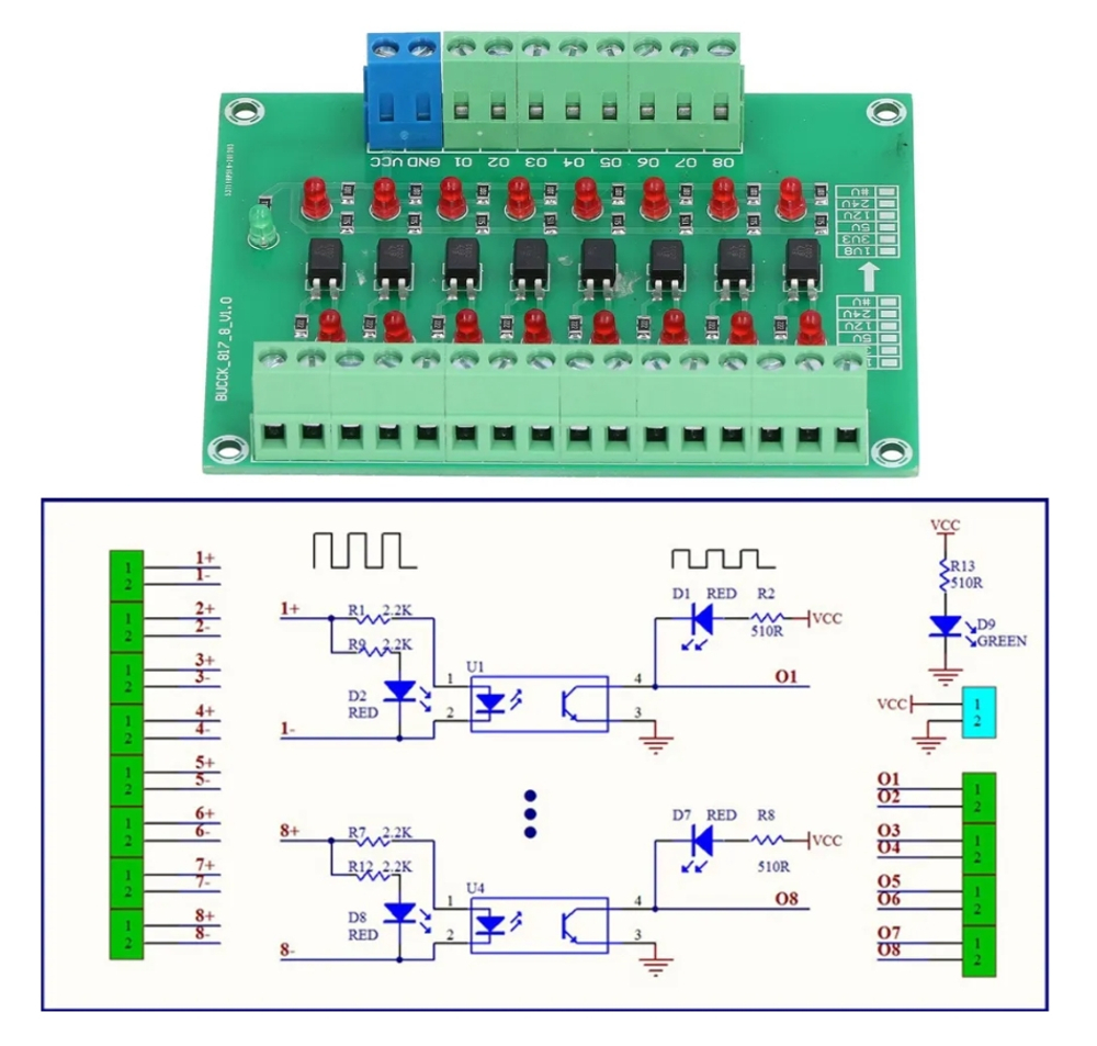 Модуль оптической изоляции 8 каналов