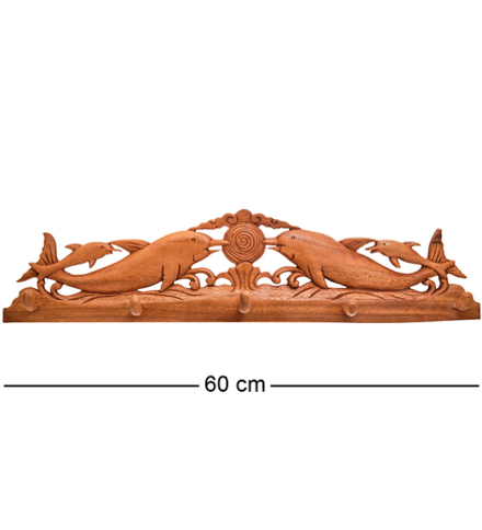 17-121 Панно-вешалка «Пара дельфинов» (суар, о.Бали)