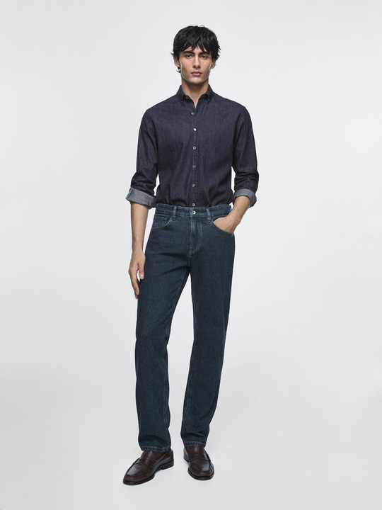 Massimo Dutti Джинсы зауженного кроя, синий