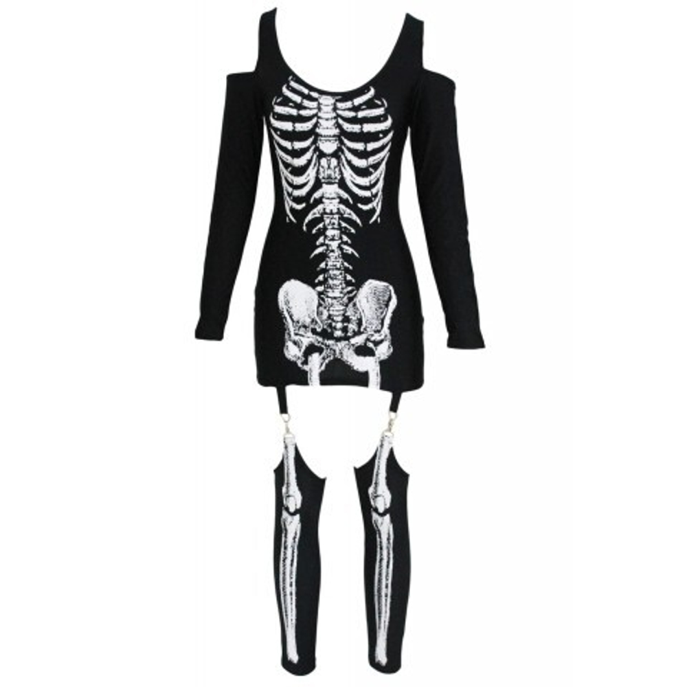 Платье на хеллоуин «Скелет» размер S