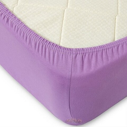 Простыня трикотажная на резинке "О. ФИАЛКА", борт 20 см, 100% хлопок, Россия.