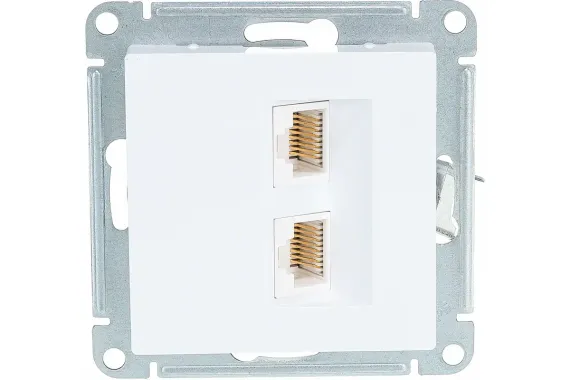 Розетка RJ45 Systeme Electric ATLASDESIGN двойная белая 35972