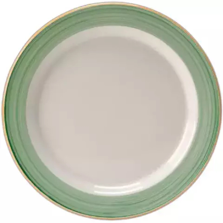 Тарелка «Рио Грин» мелкая фарфор D=200,H=15мм белый,зелен