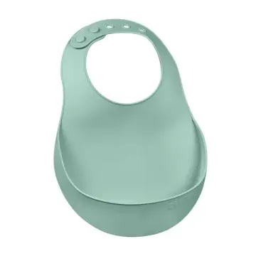 Детский силиконовый нагрудник Beaba Silicone Bib Sage Green