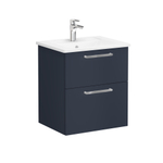 Тумба с раковиной Vitra Root 60 см, 2 ящика, матовый темно-синий