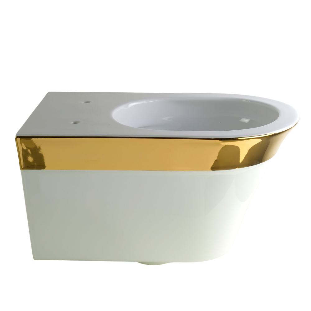 Унитаз подвесной Migliore Monaco 32064 безободковый декор золото