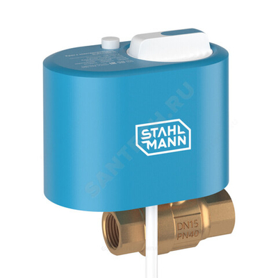 Кран бронза Ду 25 1" Ру40 ВР с эл/прив 12В STAHLMANN 2282754