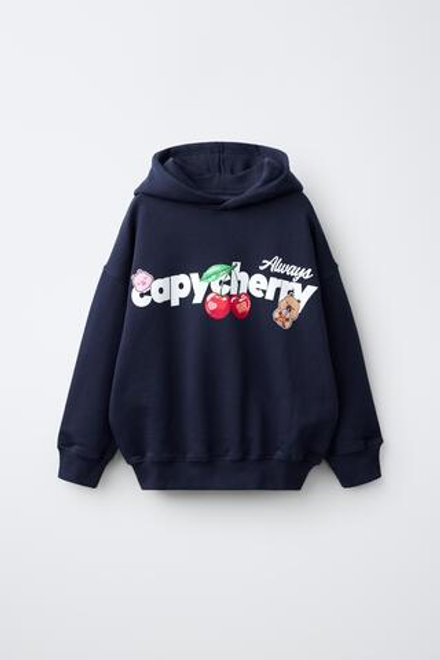 ZARA ХУДИ С ПРИНТОМ CAPIBARA CAPYFUN ©, МОРСКОЙ СИНИЙ