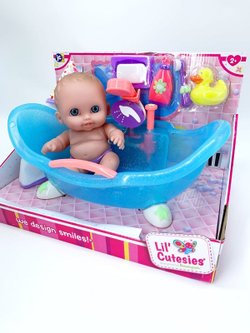 Пупс BERENGUER виниловый в ванночке 21см (16990)