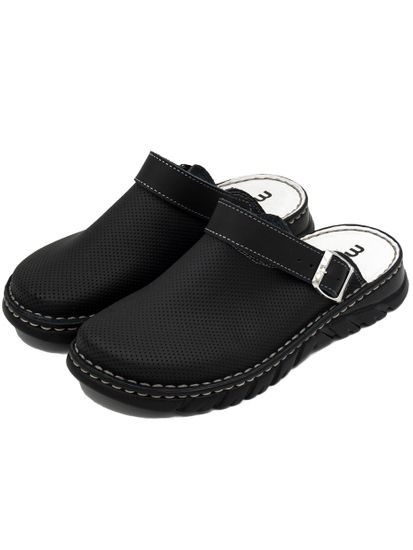 09 | "Lika" | Женские сабо (черный перфорация)