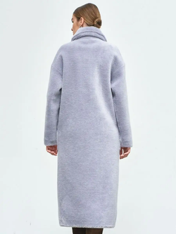 Шуба женская чебурашка тедди эко, серая, SilverFox