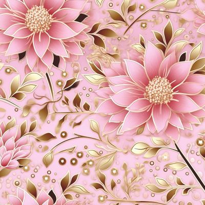 Нежные цветы и золотые листья