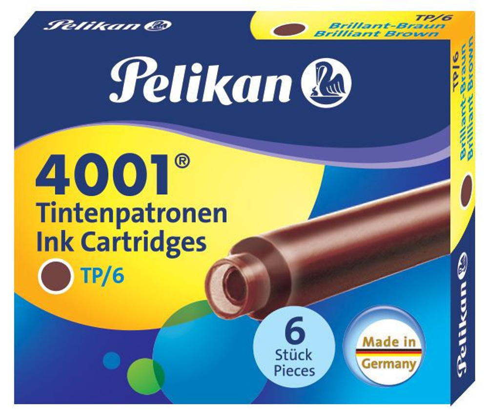 Картриджи - Pelikan, коричневые 6 шт.