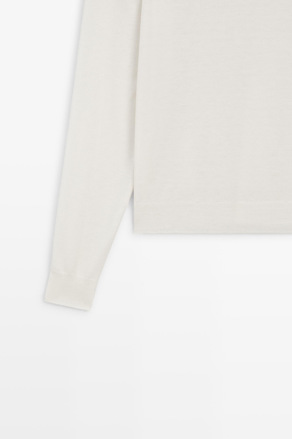 Massimo Dutti Джемпер тонкой вязки из шерсти, натуральный\кремовый