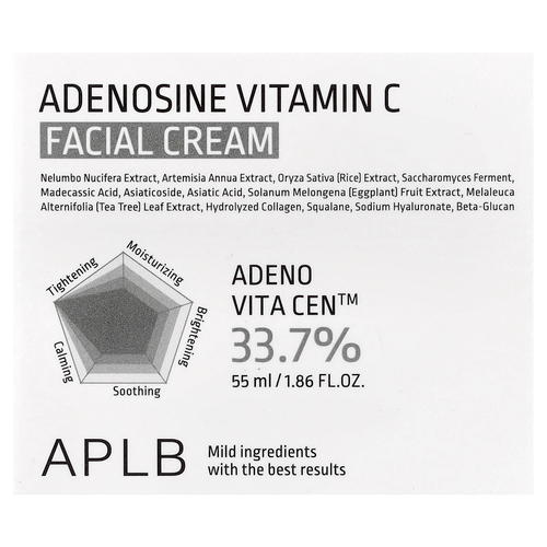 APLB, Крем для лица с аденозином и витамином C, 55 мл (1,86 жидк. Унции)