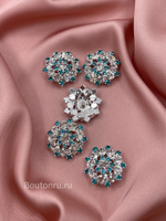 Пуговицы Стразы1 серебристо-голубые