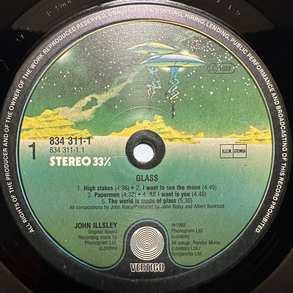 John Illsley - Glass (Европа 1988г.)