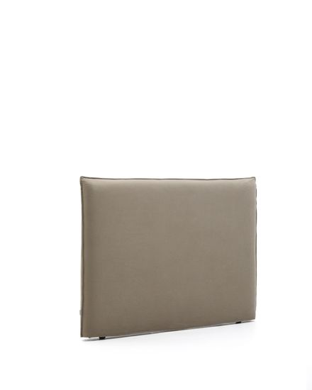 Изголовье кровати Jaira из льна и хлопка серо-коричневого цвета со съемным чехлом для кровати 150 см