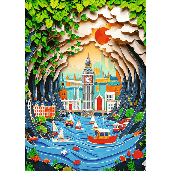 Pazl / Пазлы / Puzzles - "1000 40th anniversary Trefl" -  London