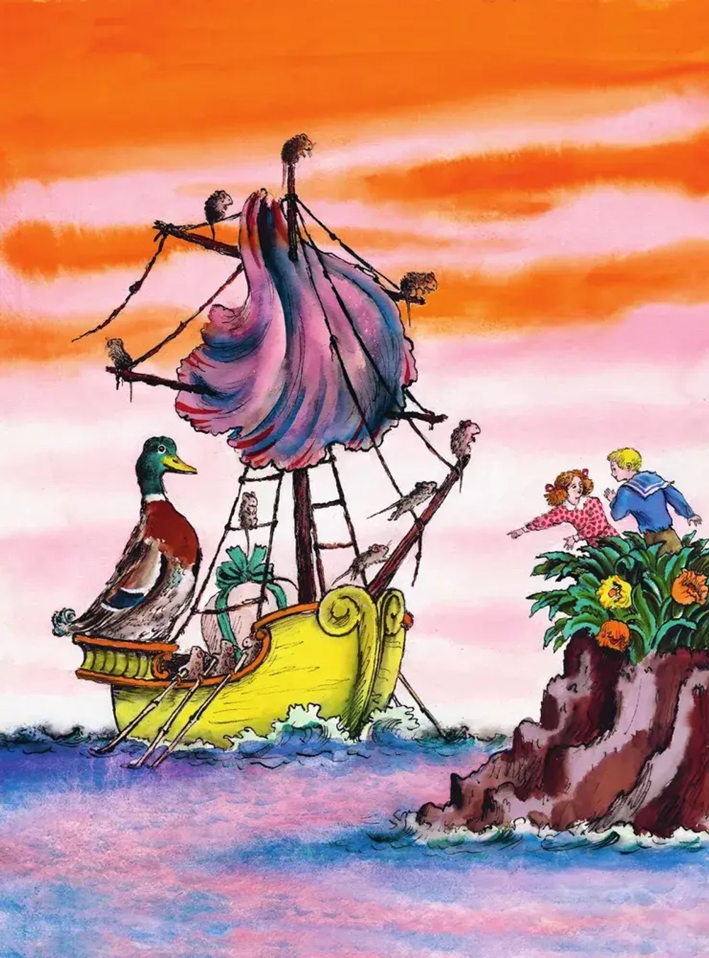 Плывет, плывет кораблик. Рис. В. Конашевича