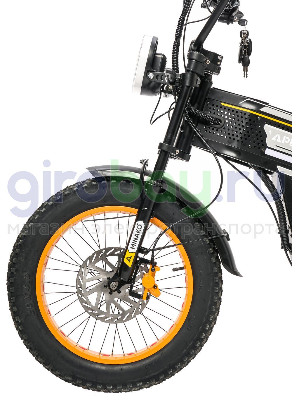 Электровелосипед Minako APEX (48V/20Ah) - Желтый фото №3