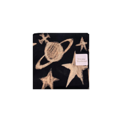 VIVIENNE WESTWOOD ПЛАТОК ЧЕРНЫЙ ПРИНТ ORBS AND STARS С ЛОГОТИПОМ БРЕНДА
