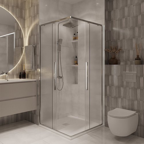 Душевой уголок Niagara Nova 90х90 NG-3623-34 профиль Хром стекло шиншилла