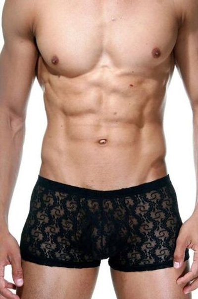 Ажурные мужские черные боксеры (Размер: L-XL) (Цвет: черный)