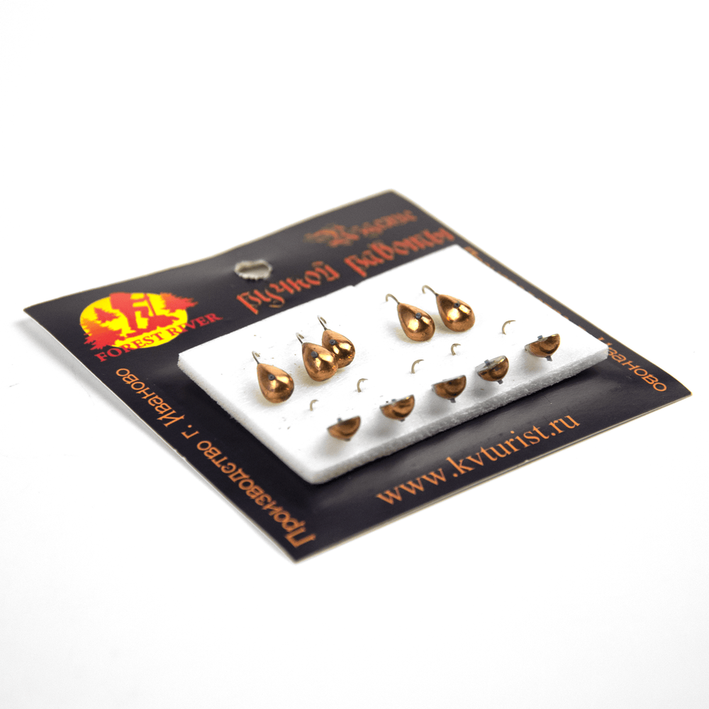 Мормышка вольфрамовая Forest River "Лодочка" с кембриком, Медь (0.7гр)