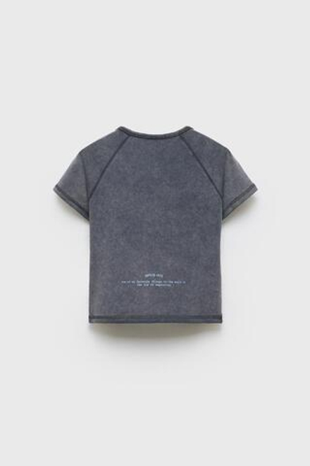 ZARA ФУТБОЛКА С НАДПИСЬЮ, АНТРАЦИТОВО-СЕРЫЙ