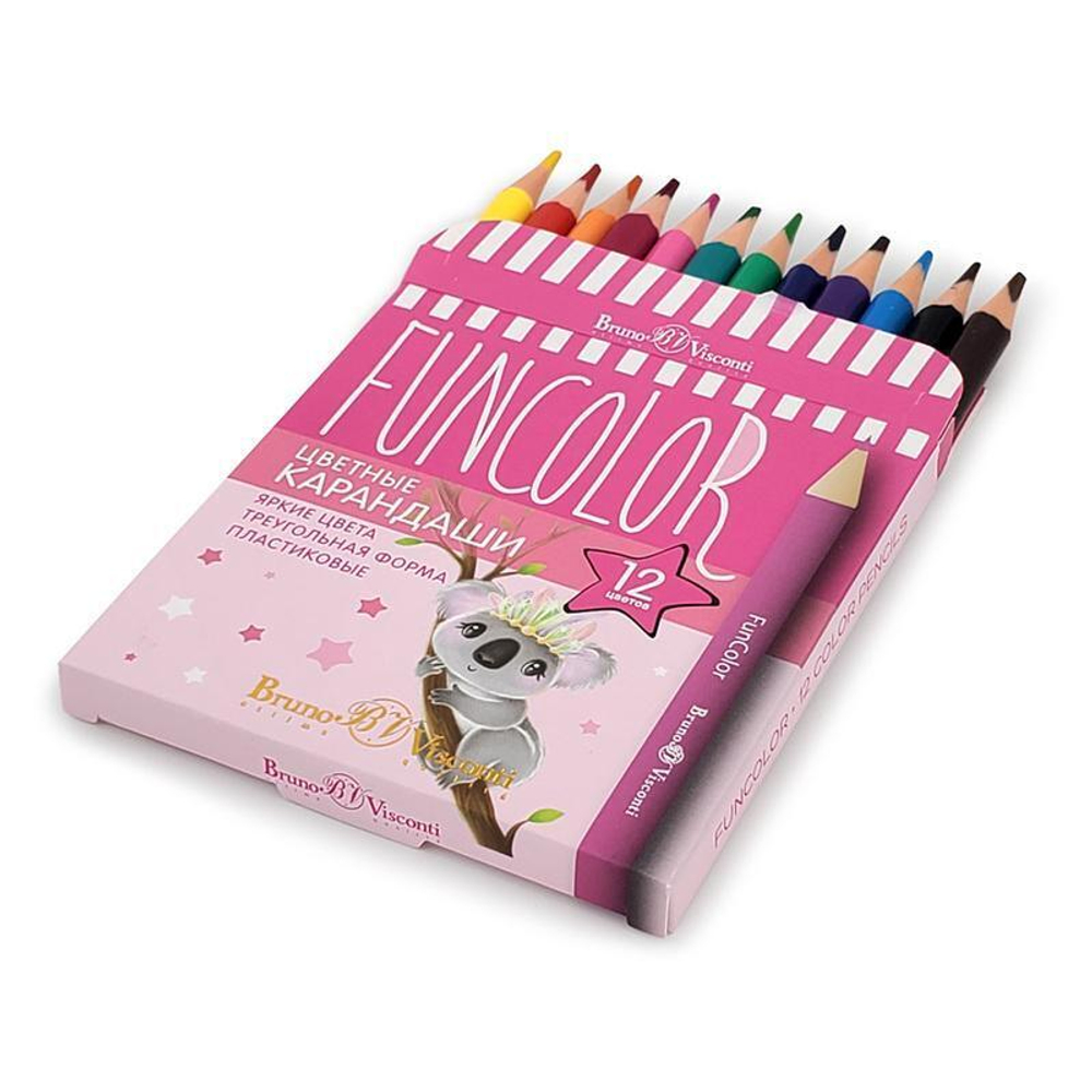 Карандаши цветные 12цв. "FunColor" (BrunoVisconti)