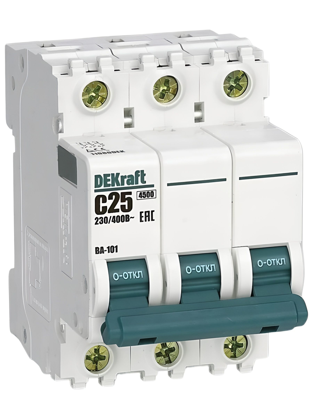 Автоматический выключатель 3-пол. 25А тип C 4,5кА серия ВА-101 DEKraft