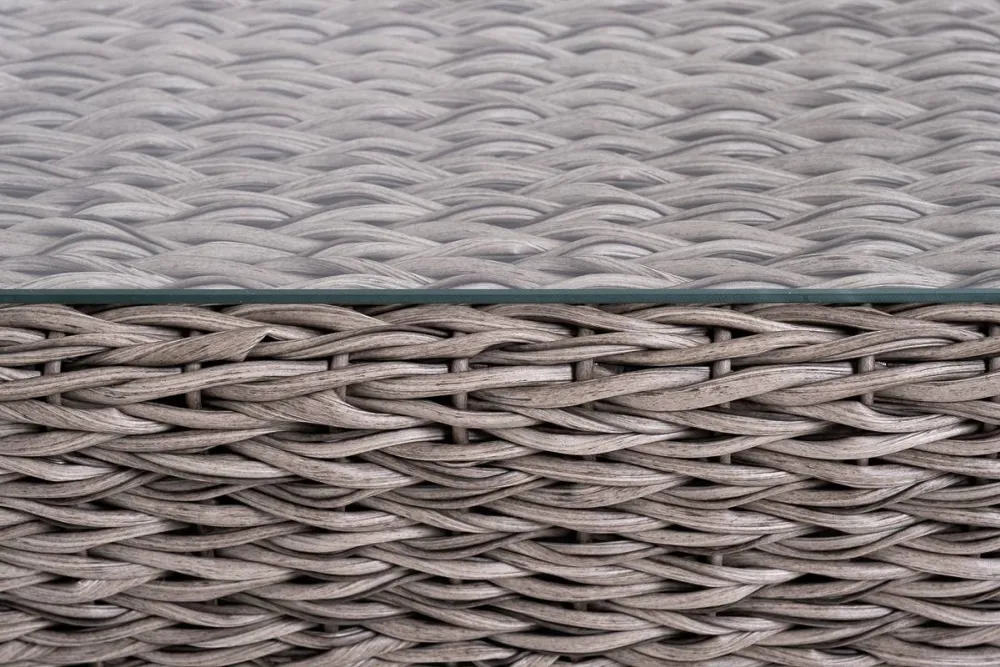 "Капучино сингл" лаунж-зона из искусственного ротанга (гиацинт), цвет серый