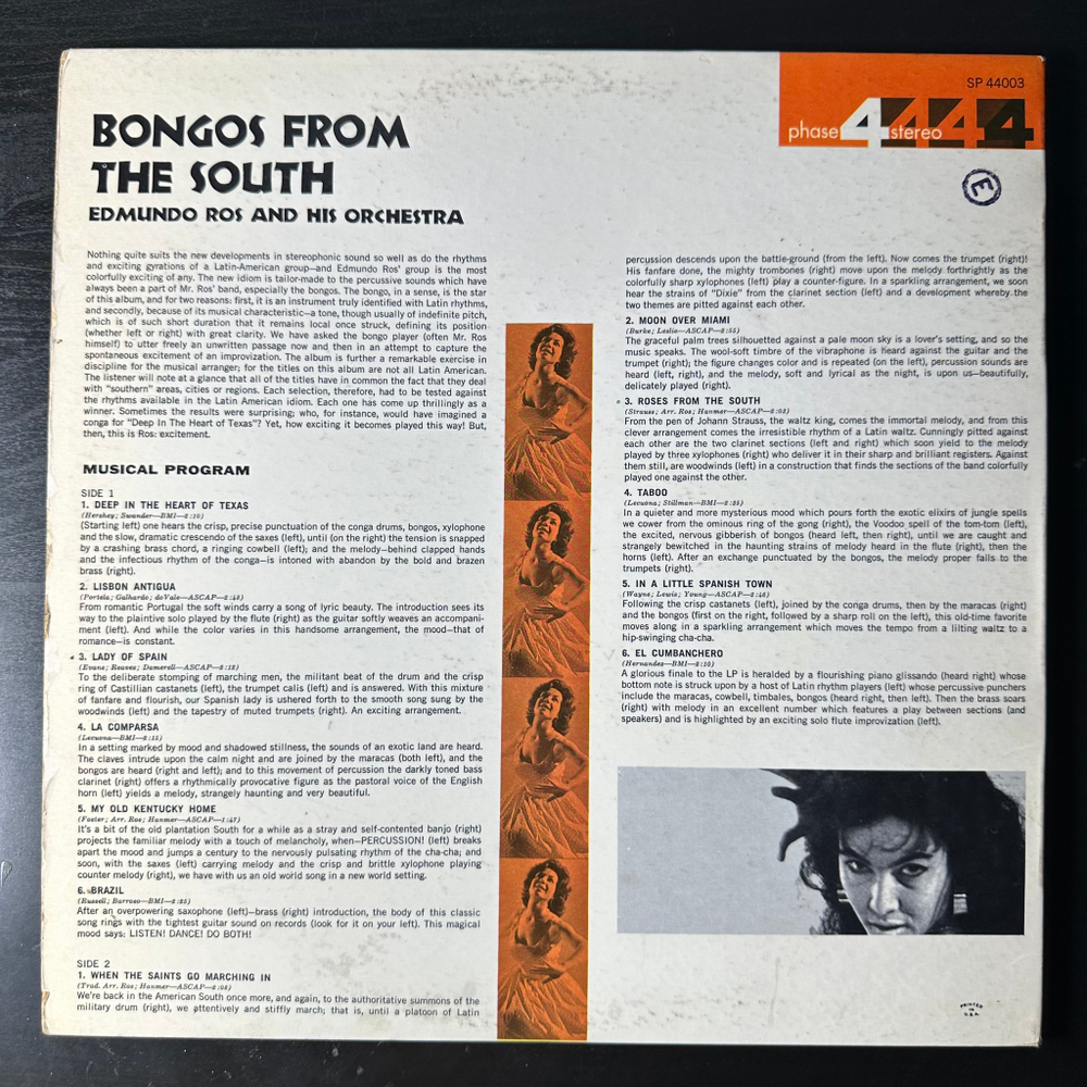 Edmundo Ros And His Orchestra ‎– Bongos From The South (Англия 1961г.)