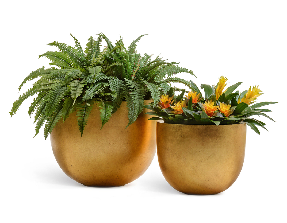 Кашпо TREEZ Effectory Metal Низкая конус-чаша Сусальное золото в-48, д-60 см 41.3319-04-027-GLD-60