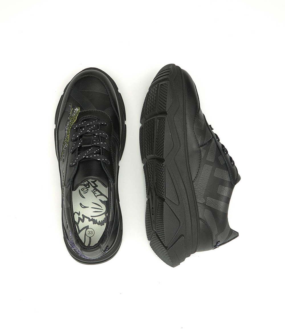 кожаные кроссовки KENZO KIDS - черный(K29090)