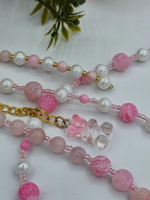 Обвес на сумку с натуральными камнями на двух карабинах, подвеска, авторская ручная работа "Яблонька"