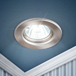 ST1 SN Светильник ЭРА штампованный MR16,12V/220V, 50W сатин никель | Штампованные встраиваемые светильники