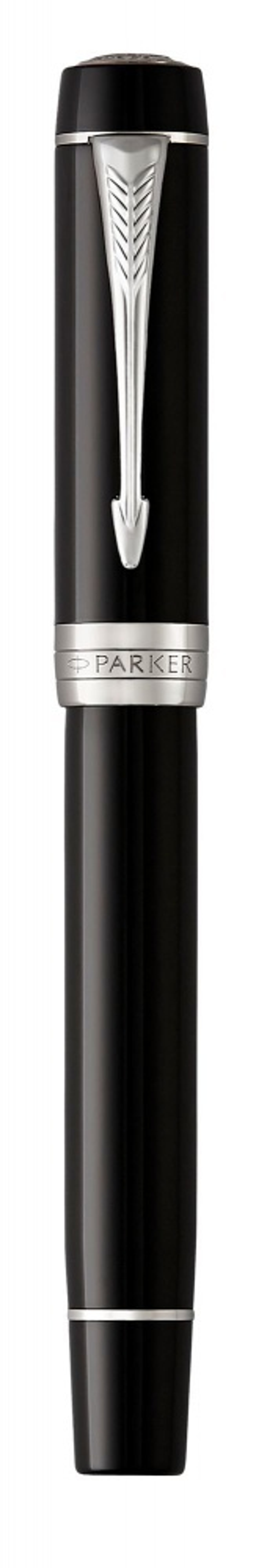 Перьевая ручка Parker Duofold Classic Black CT Centennial Fountain Pen 1931365, перо: F, цвет чернил: black, в подарочной упаковке.