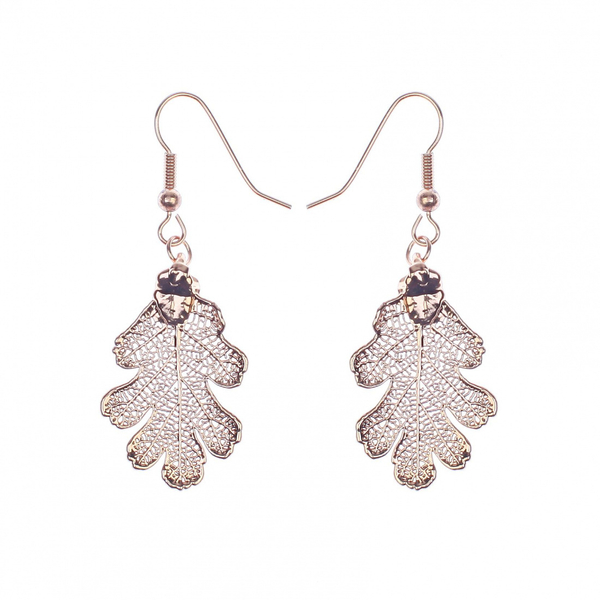Серьги листья Ester Bijoux Папоротник SK104GA-G/S BR