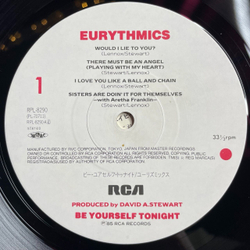 Винтажная виниловая пластинка LP Eurythmics Be Yourself Tonight (Japan 1985) (No Obi) Sisters Are Doing It For Themselves