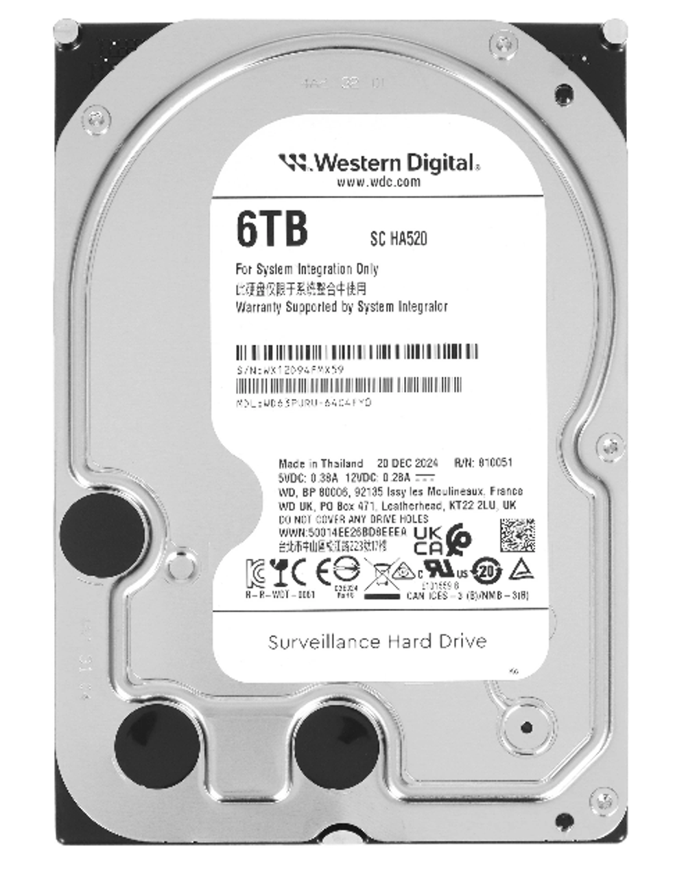 Жесткий диск Western Digital WD Purple 6 ТБ 3,5″ (WD63PURU)
