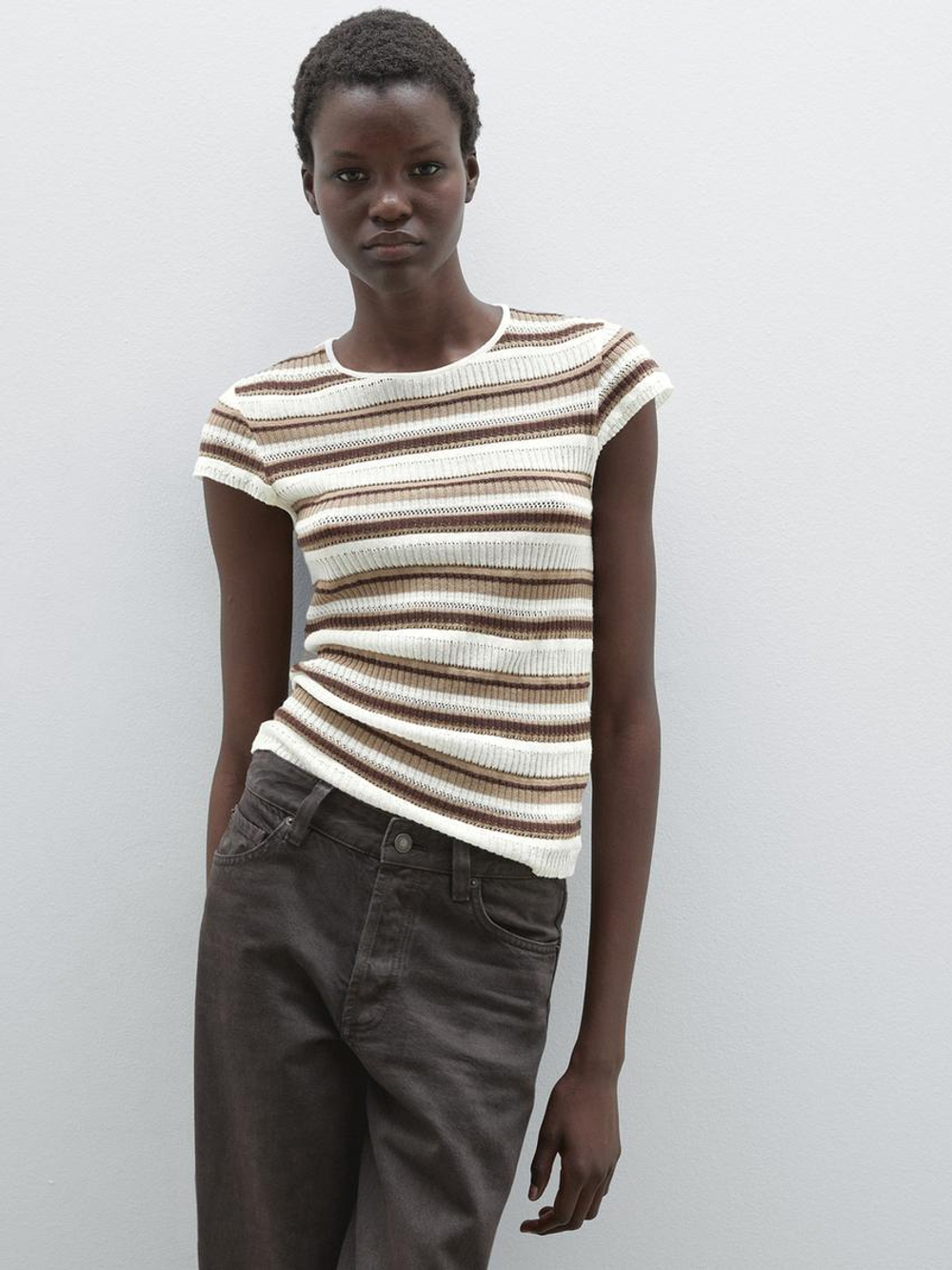 Massimo Dutti Трикотажная футболка в полоску, полоски