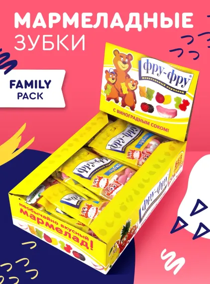 Жевательный мармелад Сладкая сказка ФРУ-ФРУ Зубки 30г х 24шт