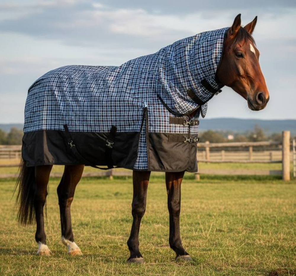 Зимняя попона 600DEN (капор отстегивается) с утеплением 100 gr LeatherArt